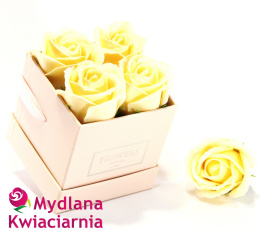 Kwiaty Mydlane Flower Box 4YOU - waniliowe róże