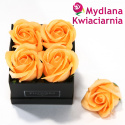 Kwiaty Mydlane Flower Box 4YOU - brzoskwiniowe róże