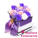 Bukiet Mydlany flower box z kokardą