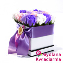 Bukiet Mydlany flower box z kokardą