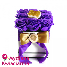 Bukiet Mydlany flower box z kokardą