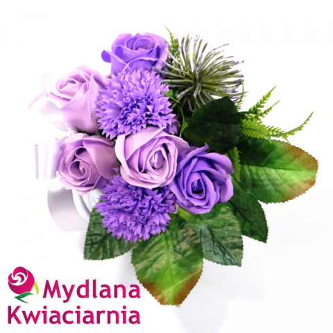 Lawendowa Łąka bukiet mydlany Flower Box LUX