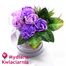 Lawendowa Łąka bukiet mydlany Flower Box LUX