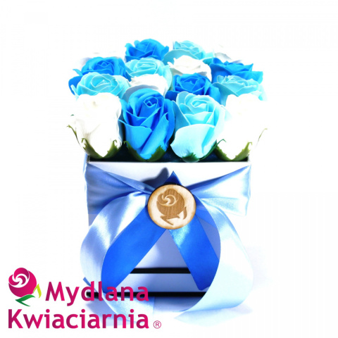 Bukiet Mydlany AKWEN flower box z kokardą