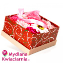 Bukiet kwiatów mydlanych Gwiazdka - kolorowy flower box