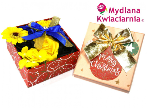 Bukiet kwiatów mydlanych Gwiazdka - kolorowy flower box