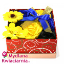 Bukiet kwiatów mydlanych Gwiazdka - kolorowy flower box