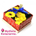 Bukiet kwiatów mydlanych Gwiazdka - kolorowy flower box