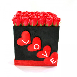 Bukiet mydlany Flower Box Wyznanie Miłości – 36 róż
