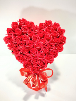 Bukiet mydlany Flower Box Gorące Serce – 42 róże
