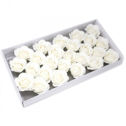 Kwiat mydlany główka - duża róża biała 25 sztuk