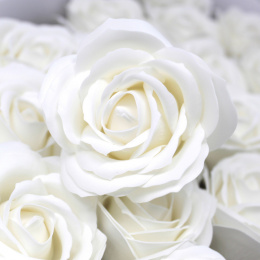 Kwiat mydlany główka - duża róża biała 25 sztuk