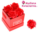 Kwiaty Mydlane Flower Box 4YOU - czerwone róże