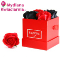 Kwiaty Mydlane Flower Box 4YOU - czerwone i czarne róże