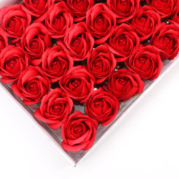 Kwiat mydlany główka - róża czerwona z czarną obwódką 50 sztuk