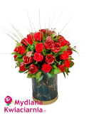 Elegancki bukiet mydlanych kwiatów Flowerbox - 50 róż