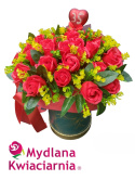 Elegancki bukiet mydlanych kwiatów Flowerbox - 35 róż