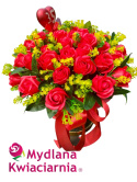 Elegancki bukiet mydlanych kwiatów Flowerbox - 35 róż