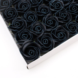Kwiat mydlany główka - róża czarna z białą obwódką 50 sztuk