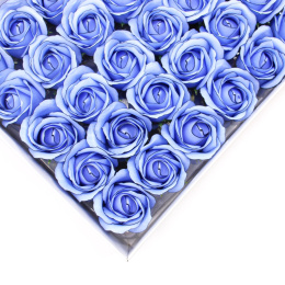 Kwiat mydlany główka - róża niebieska z czarną obwódką 50 sztuk