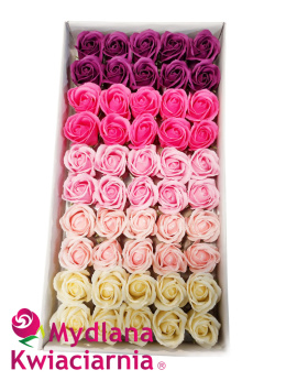 Kwiat mydlany główka - róże kolorowe 50 sztuk