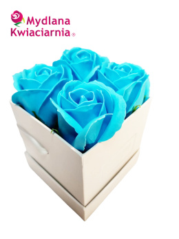 Kwiaty Mydlane Flower Box 4YOU - niebieskie róże