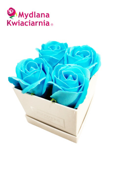 Kwiaty Mydlane Flower Box 4YOU - niebieskie róże