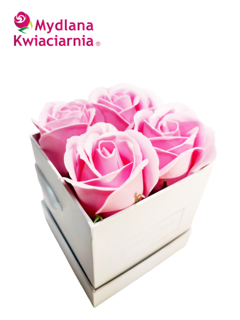 Kwiaty Mydlane Flower Box 4YOU - jasno różowe róże