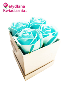 Kwiaty Mydlane Flower Box 4YOU - błękitne róże