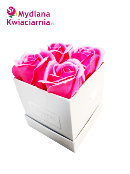 Kwiaty Mydlane Flower Box 4YOU - różowe róże