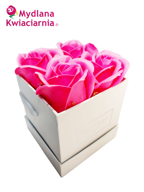 Kwiaty Mydlane Flower Box 4YOU - różowe róże