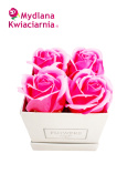 Kwiaty Mydlane Flower Box 4YOU - różowe róże