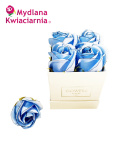 Kwiaty Mydlane Flower Box 4YOU - niebieskie róże z obwódką