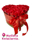 Bukiet mydlany Flower Box Gorące Serce – 42 róże