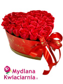 Bukiet mydlany Flower Box Gorące Serce – 42 róże