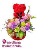 Elegancki bukiet mydlanych kwiatów Flowerbox - 35 róż