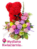 Elegancki bukiet mydlanych kwiatów Flowerbox - 35 róż