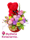 Elegancki bukiet mydlanych kwiatów Flowerbox - 35 róż