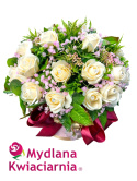 Elegancki bukiet mydlany z kryształkami Flowerbox - 30 róż