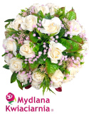 Elegancki bukiet mydlany z kryształkami Flowerbox - 30 róż