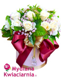 Elegancki bukiet mydlany z kryształkami Flowerbox - 30 róż