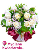 Elegancki bukiet mydlany z kryształkami Flowerbox - 30 róż