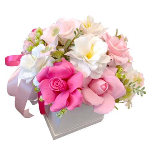 Bukiet kwiatów mydlanych Gracja mix - różowy