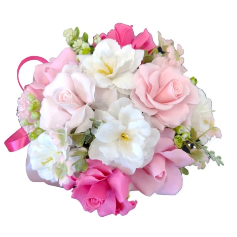 Bukiet kwiatów mydlanych Gracja mix - różowy