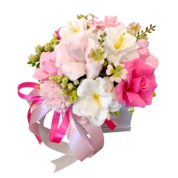 Bukiet kwiatów mydlanych Gracja - różowy