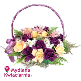 Bukiet mydlany Wenus Premium w koszyku