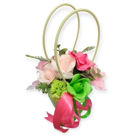 Bukiet mydlany w dekoracyjnej torebce