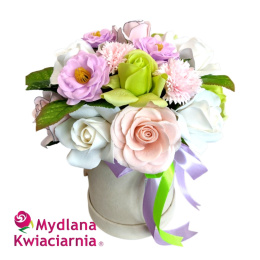 Elegancki bukiet mydlany Flowerbox - 25 kwiatów