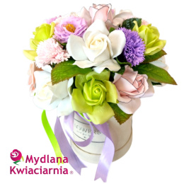 Elegancki bukiet mydlany Flowerbox - 25 kwiatów
