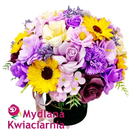 Elegancki słoneczny bukiet mydlanych kwiatów - 35 pachnących kwiatów